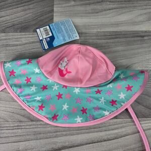 SwimWays Girls Swim Hat UPF 40 Pink Aqua Starfish Unimermaid OSFM NWT
